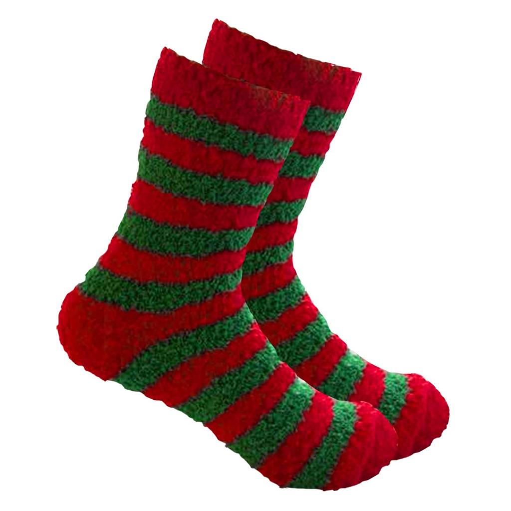 Women's Winter Thickened Coral Fleece Socks Warm Half-fleece Socks Towel Socks Home Cartoon Sleep Socks Thickened Christmas Socks