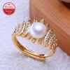 Natural Freshwater Big Pearl Rings for Women Luxury Wedding Ring,Suitable Gifts for Birthdays, Mother's Day and Other Holidays