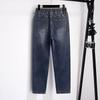 Plus Size Women's High Waist Slimming Denim Pants - Casual Loose Fit