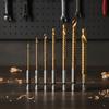 6Pcs Hss Hexagon Shank Twist Drill Bits Serrated Grooving Cutting Tap Spiral Saw Wood Metal Plastic Hole Saw Titanium Drill