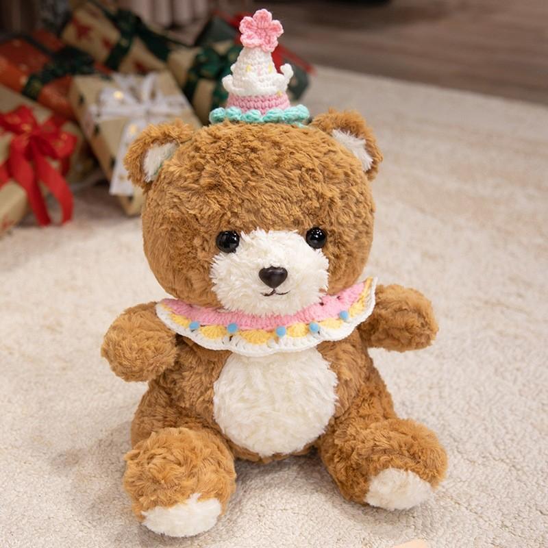 Plush Bear Toy With Cute Hood For Kids Gift Girls Party Decor