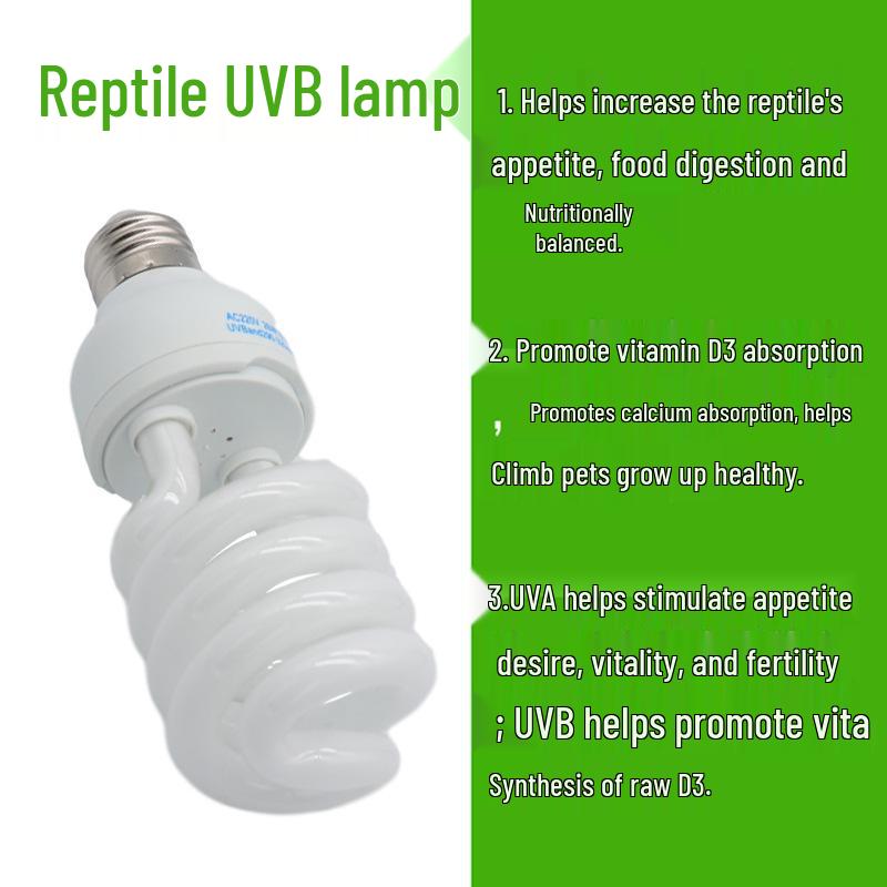 UVB Reptile Basking Lamp for Lizards, Turtles & Plants - 5.0/10.0 Calcium Supplement Ultraviolet Light