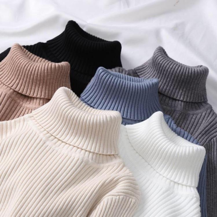 Slim Fit Women Turtleneck Sweater Knitted Pullovers Winter Warm Plus Size Clothes Elastic Soft High Quality
