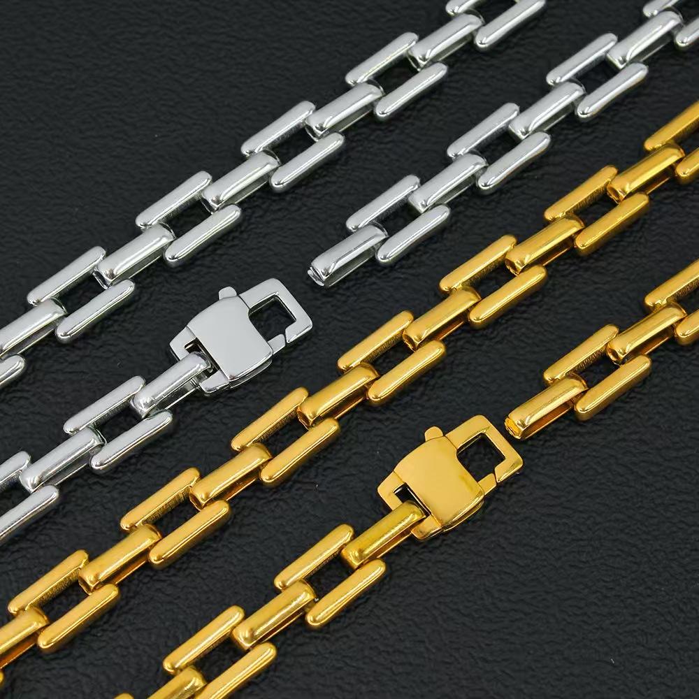 Unique Niche American Hip-Hop Minimalist Titanium Steel Unisex Bracelet Non-Fading Heavy Craft Cuban Chain Couple Jewelry Wholesale