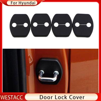 4pcs/set ABS Car Door Lock Cover Protective Sticker for Hyundai Tucson Sonata Creta Ix25 Kona Solaris 2016 -