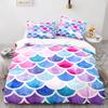 Mermaid Tail Duvet Cover King Queen Size Kids Fish Scales Bedding Set Girly Ocean Animal Princess 2/3pcs Polyester Quilt Cover