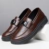 Leather shoes new fashion versatile men's casual leather shoes solid color waterproof lightweight wear-resistant men's shoes