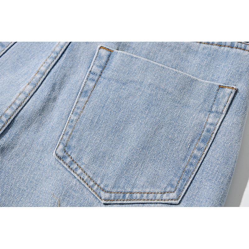 Modrá džínová sukně pro ženy léto s vysokým pasem štíhlé ležérní kraťasy do áčka sukně Y2k vintage dámské oblečení velká velikost