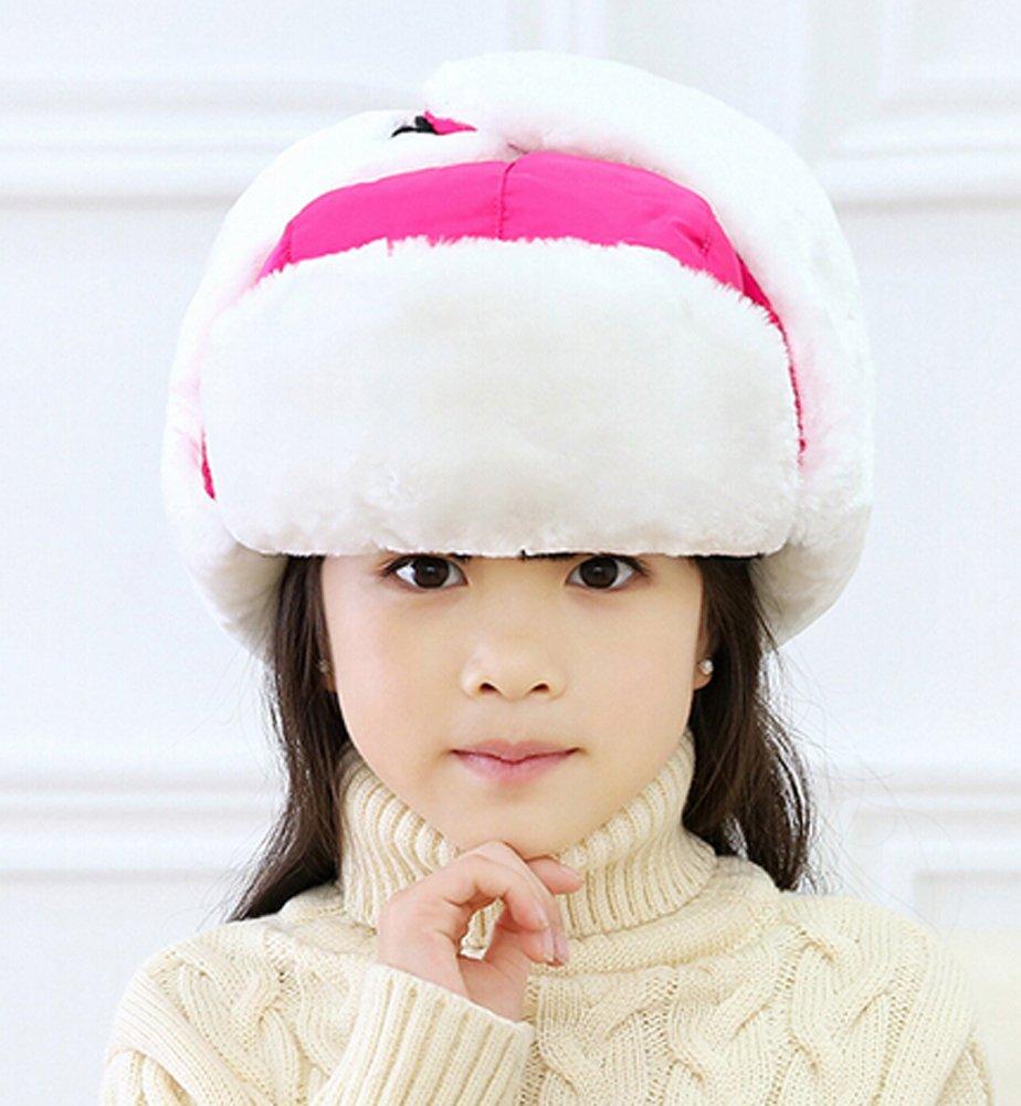 Chapéu de Piloto de Inverno com Protetor de Orelha e À Prova de Vento para Meninos e Rosa para Esportes de Inverno e Atividades ao Ar Livre Abas para Crianças, Meninas, Vermelho,