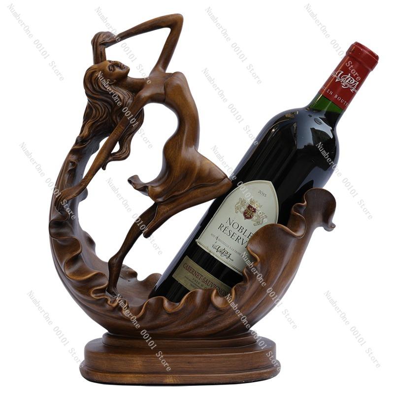 Nordic creative beauty wine rack home decoration,modern minimalistic wine holder display sculpture for living room wine cabinet