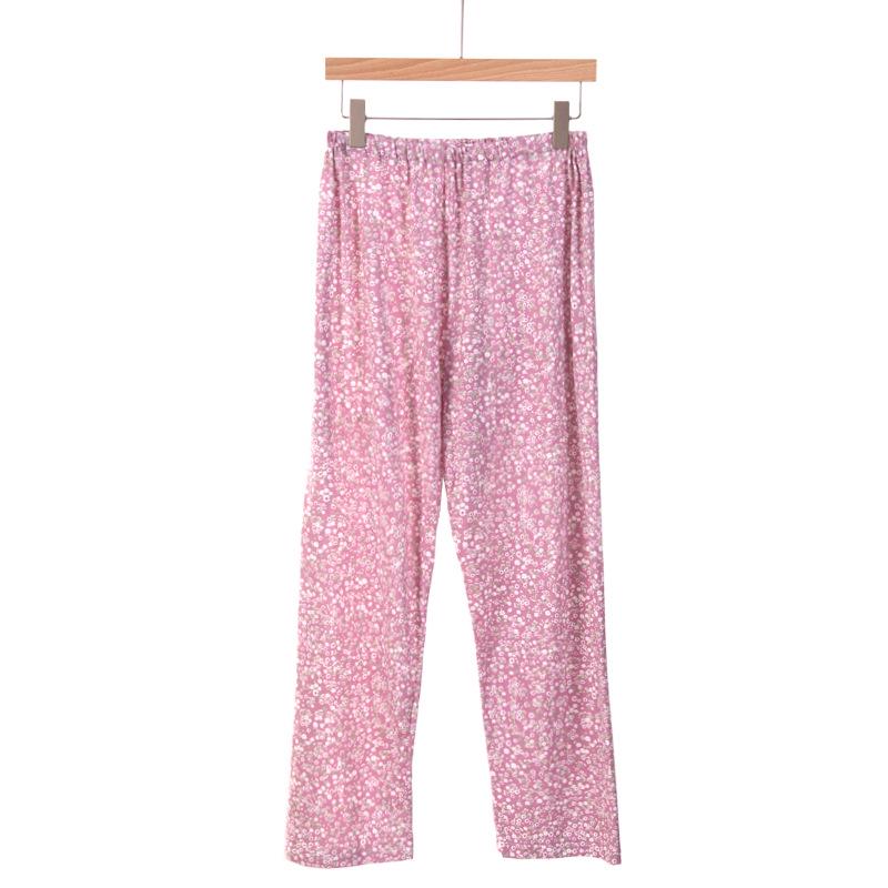 Women's Pure Cotton Knit Pajama Pants - Spring/Summer, Loose Fit, Plus Size, Elastic Waist, Mosquito-Proof