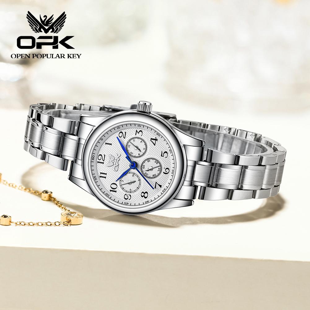OPK 6012 Ladies Watches Luxury Waterproof Stainless Steel Elegant High Quality Business Women's Quartz Wristwatch