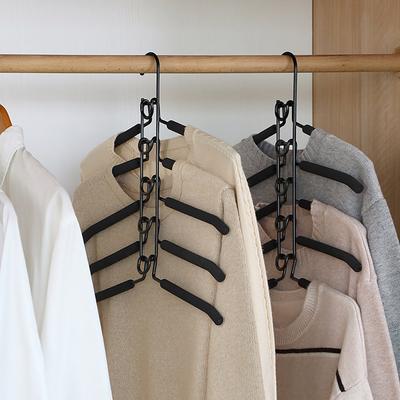 Indoor Space Saving Clothes Drying Rack Mounted Hanger Household One-Piece Clothes Hanger 5 Layer Detachable Storage Holder