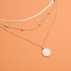 Three-Layer Gold Bead Flat Snake Chain Necklace - Classic Style for Women