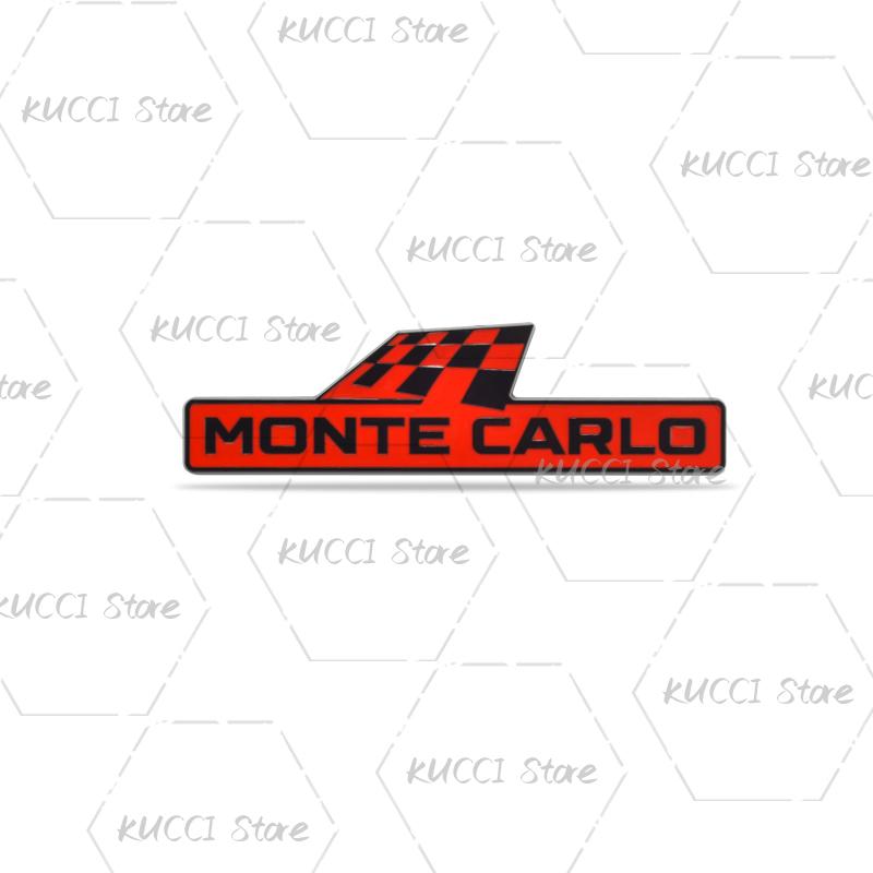AAABV1 Alloy Metal Monte Carlo Racing Flag Grille Emblem Rear Trunk Badge Sticker For Skoda Fabia Octavia Kodiaq Superb VRS Kamiq Rapid