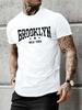 2025 nuevo modelo Hombre 100 algodón puro verano casual holgado Camiseta con estampado de letras de Nueva York cómoda cuello redondo manga corta a
