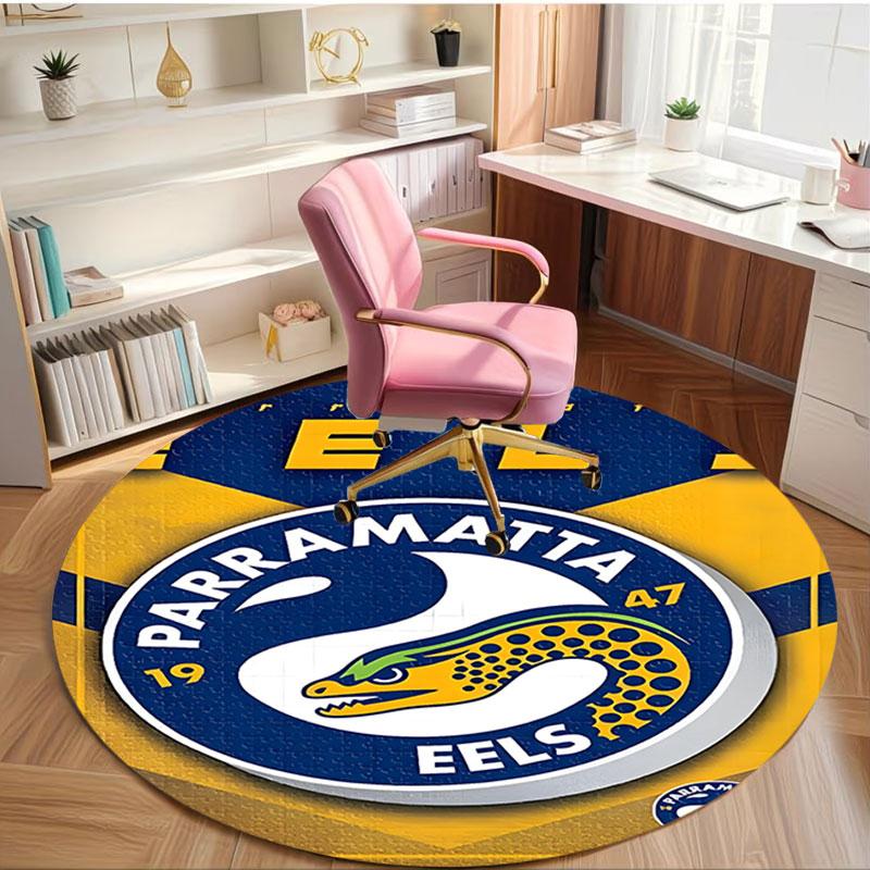 Parramatta Eels Print Round Rug, Washable Floor Carpet, For Entryway Dorm Laundry Room Office Study, Home Decor Birthday Christmas Gift