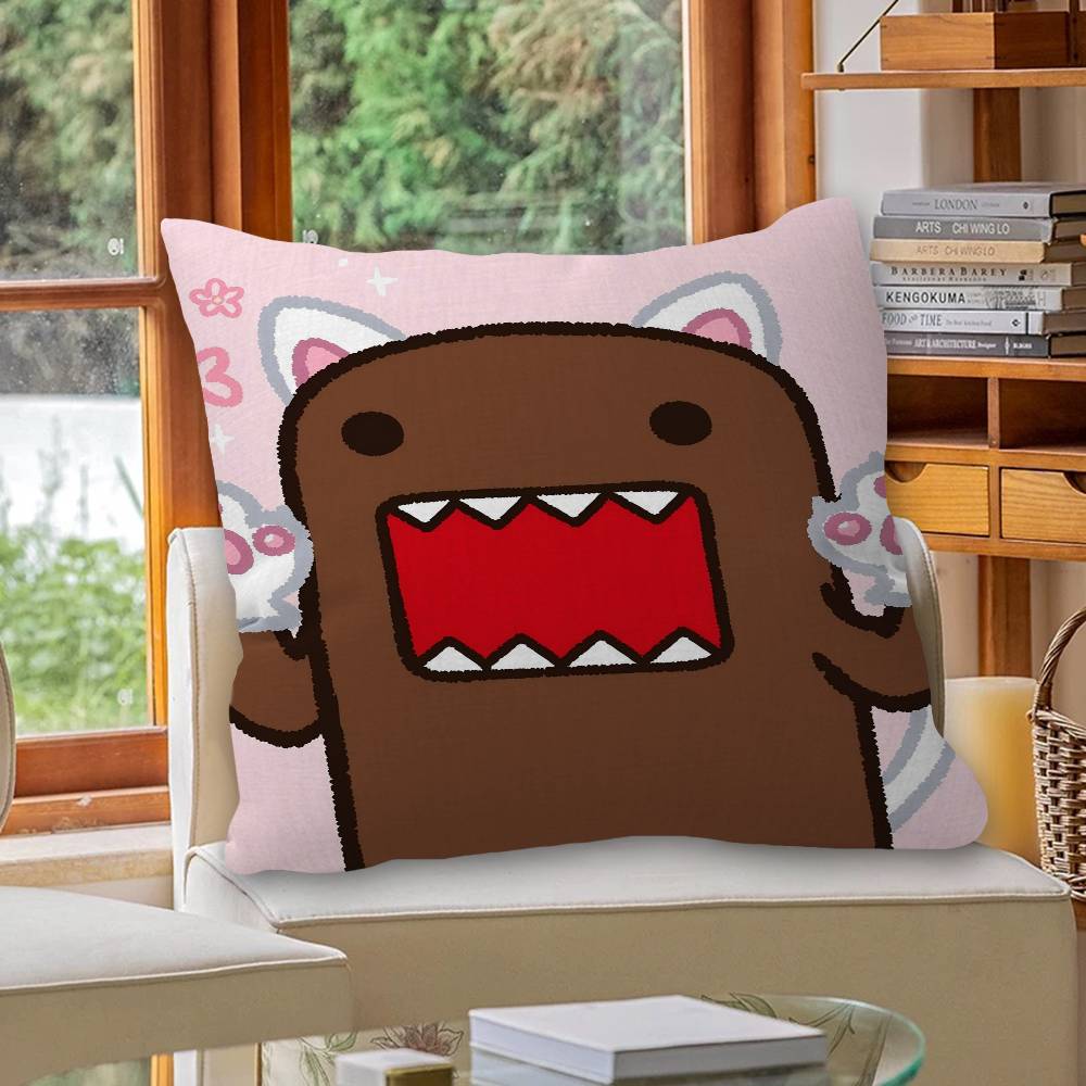 Cute Domo-Kun Maple Design Cushion Cover Happy Autumn Harvest Decor Holiday Decorati Pillow Cover