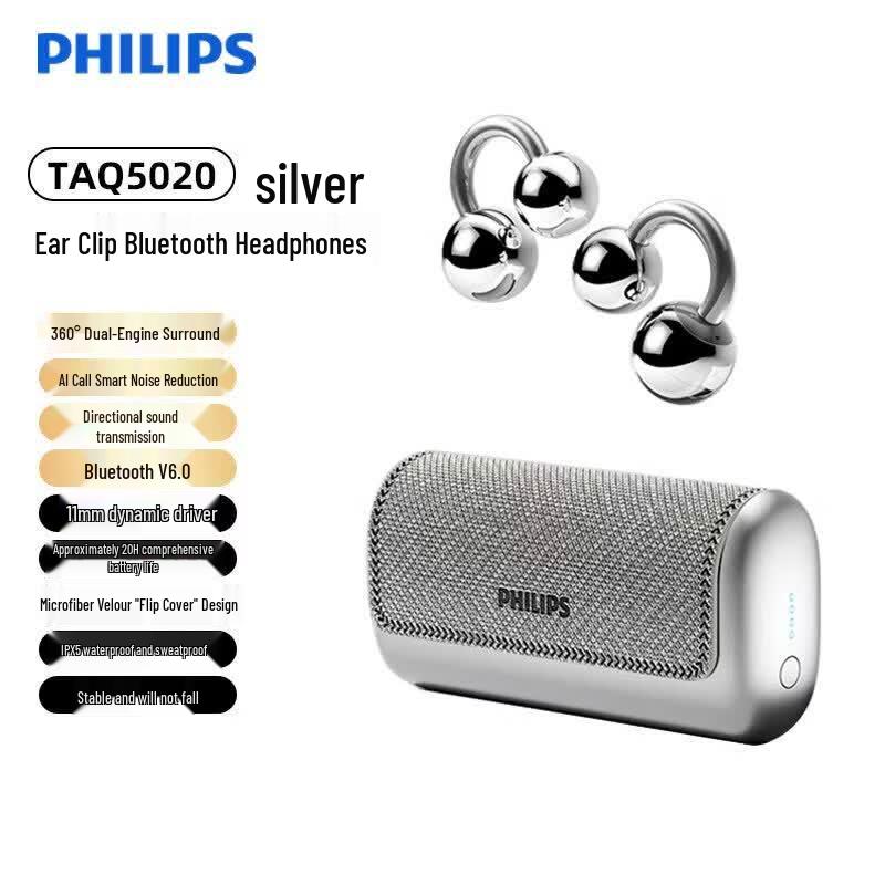 Philips Little Bell Open-Ear Clip Wireless Bluetooth Headphones TAQ5020