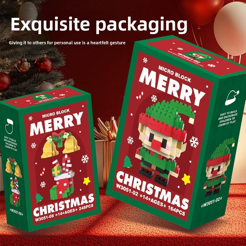 Weihnachtsgeschenke Baustein Serie Weihnachtsmann Rentier Spiel Montagebausteine Tischdekoration Spielzeug Für Kind Weihnachtsgeschenk