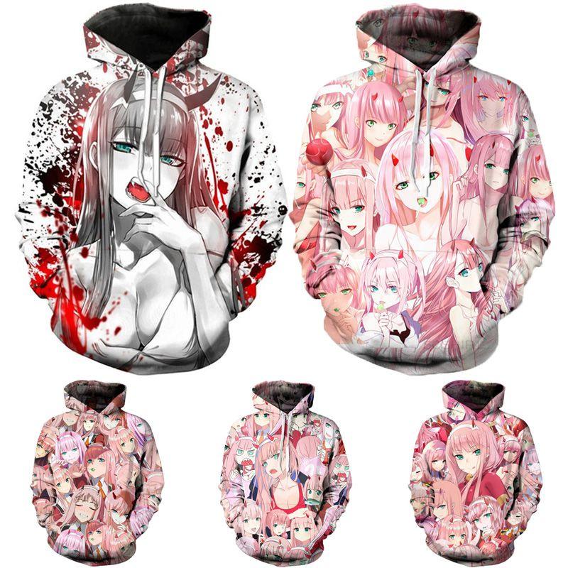 Cozy And Stylish Anime Darling In The Franxx Zero Two Pattern Unisex Hoodie