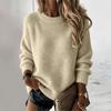 Women's Color Casual Neck Knit Sweater Top for Everyday Wear