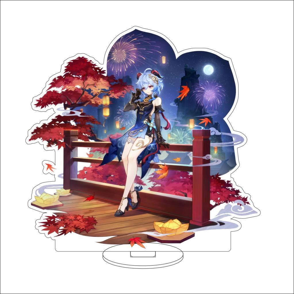 16CM Anime Genshin Impact Cosplay Acrylic Stand Ornaments  Ganyu Figure Stand Halloween Gifts