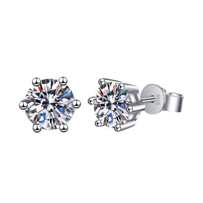 Orecchini a lobo in Argento Sterling 925 Colore D Diamante Moissanite VVS1 per Donna Festa Gioielli Raffinati Regalo Classico 6 Griffes