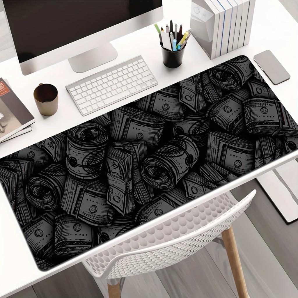Money Coin Mouse Pad Extra-large Durable Mousepads Non-slip Black Home Office 400x900 Game Desk Mat Gaming Accessories Anime Rug