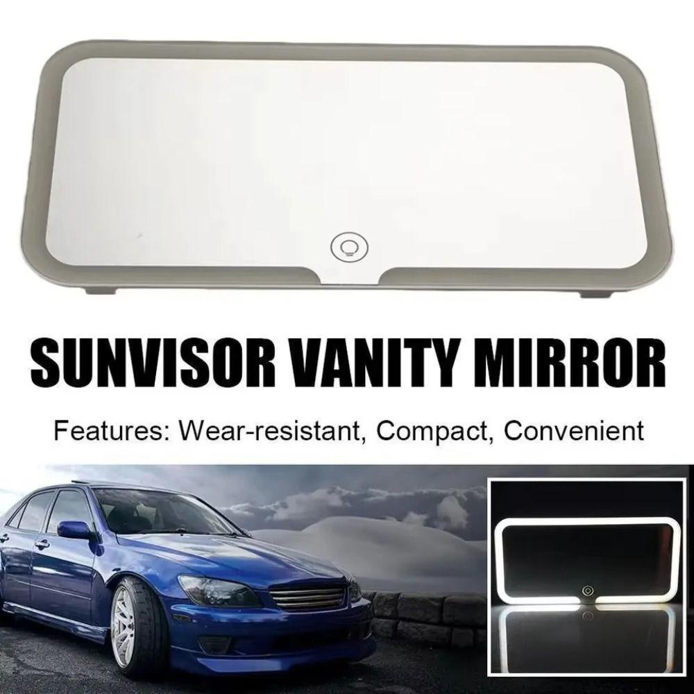 Auto Vanity Mirror Makeup Mirror Three Gear Adjustment LED Mirror  Sun Visor Plate