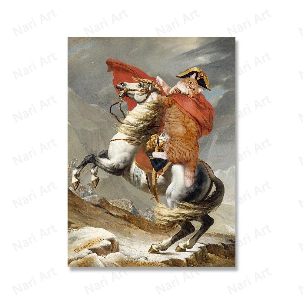 The World Is Ruled by Cats Wall Art Canvas Painting Funny Famous Moive Poster And Print The Great Wave Pictures For Living Room No Frame