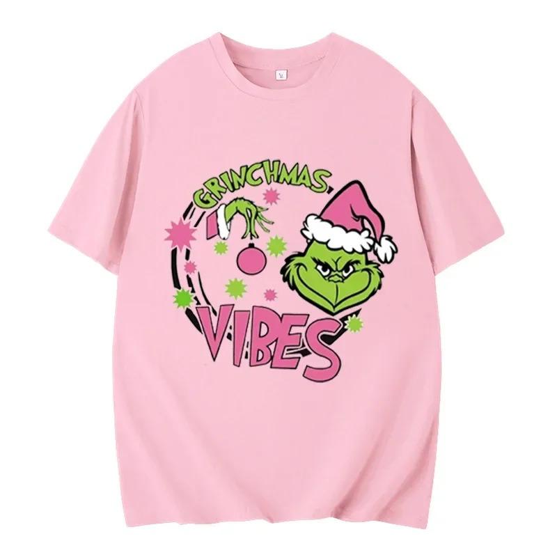 Christmas Cartoon Green Fur Monster 3D Printed Women's Short Sleeve Tees Top Kids Girl Casual Pullover