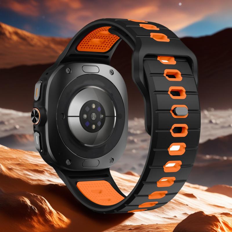 Silicone Strap with Horizontal Stripes for Galaxy Watch 7 Ultra sports strap breathable and comfortable Watch Band