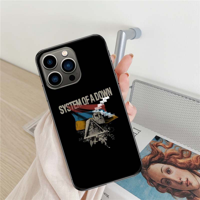 System Of A Down Phone Case For Iphone 16 15+ Pro Max 17 Air 14 Plus 16E 13 Pro 12 Mini 11 Clear Cover Silicone Cute Shell