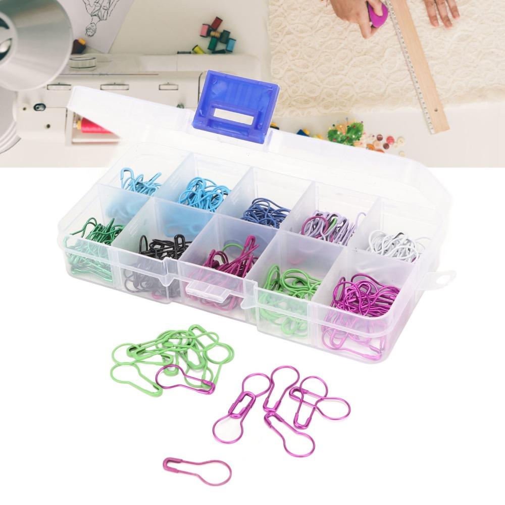 600pcs Plastic Storage Box Crochet Stitch Markers Colored Iron Metal Knitting Pins  For Knitting
