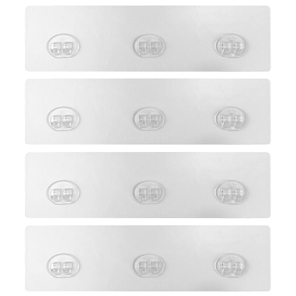 

4 шт. бесследная стойка для хранения крючков без проколов ПЭ душевая полка крючки 26X7CM прозрачный