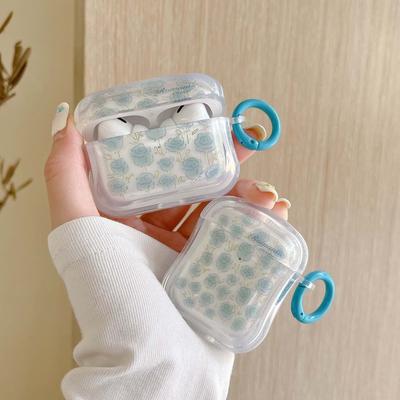 Ins Tulips Flower Romantic Blue Cute Non -Slip Earphone Case For Apple Airpod 1 3 2 Pro 2nd Wireless Bluetooth Charging Box Capa