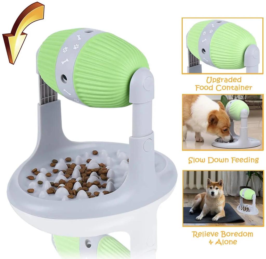 Haustierspielzeug Langsamfutterspielzeug für Hund & Katze Interaktives IQ-Training Leckerli Langeweile Gesundheit Diät Futterspender und Höhenverstellbar
