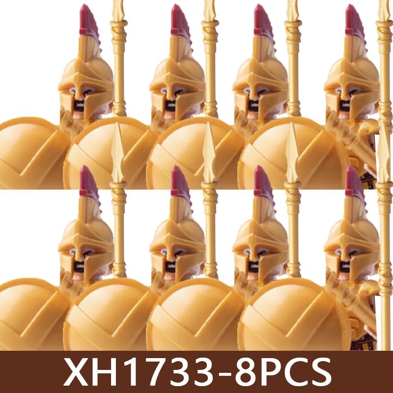 8 Pezzi Figure di Soldati di Castello Medievale Blocchi da Costruzione Militare Romano Teutonico Cavaliere Ospitaliere Templare Guerriero Fanteria Mattoncini Giocattolo Regalo