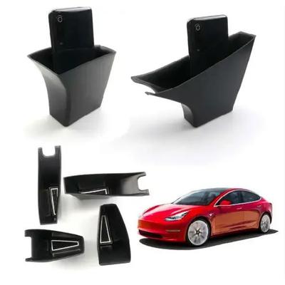 4 szt. Pudełko do przechowywania Organizer samochodowy Szczelina w siedzeniu Etui ze skóry PU Kieszeń Uchwyt Kieszeń Boczna drzwi Paleta Pojemnik pod podłokietnik Do Tesla Model 3 18-19