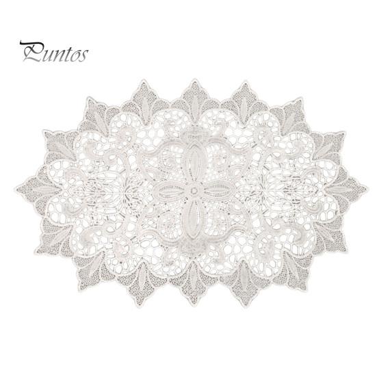 Washable Fabric Doilies for Vases White Lace Doily, Elegant Retro Placemat, Embroidered Table Small Round Placemats Jewelry Trays Mat, Rectangular