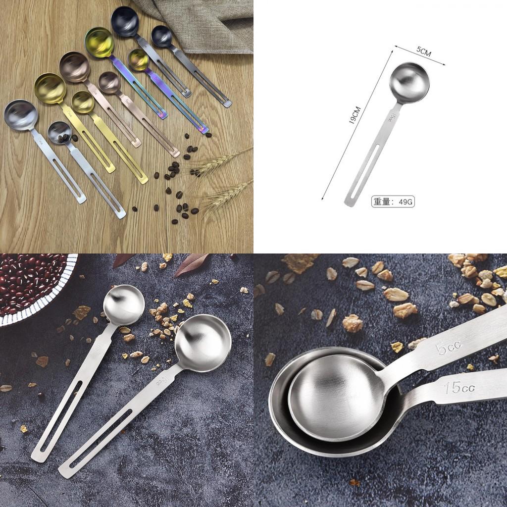 Hochwertiges 304 Edelstahl Messlöffel Set mit langem Griff zum Backen und Kochen