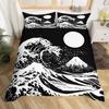 Japanese style Kanagawa wave duvet set Ukiyo-e digital printing bedding set