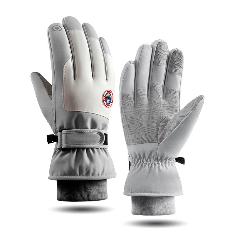 Winter Outdoor Fleece Warm Wasserdicht und Rutschfest Touchscreen Elektrofahrradfahren und Bergsteigen Handschuhe