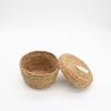 Seagrass & Cotton Round Baskets with Lids – Natural – Set of 3