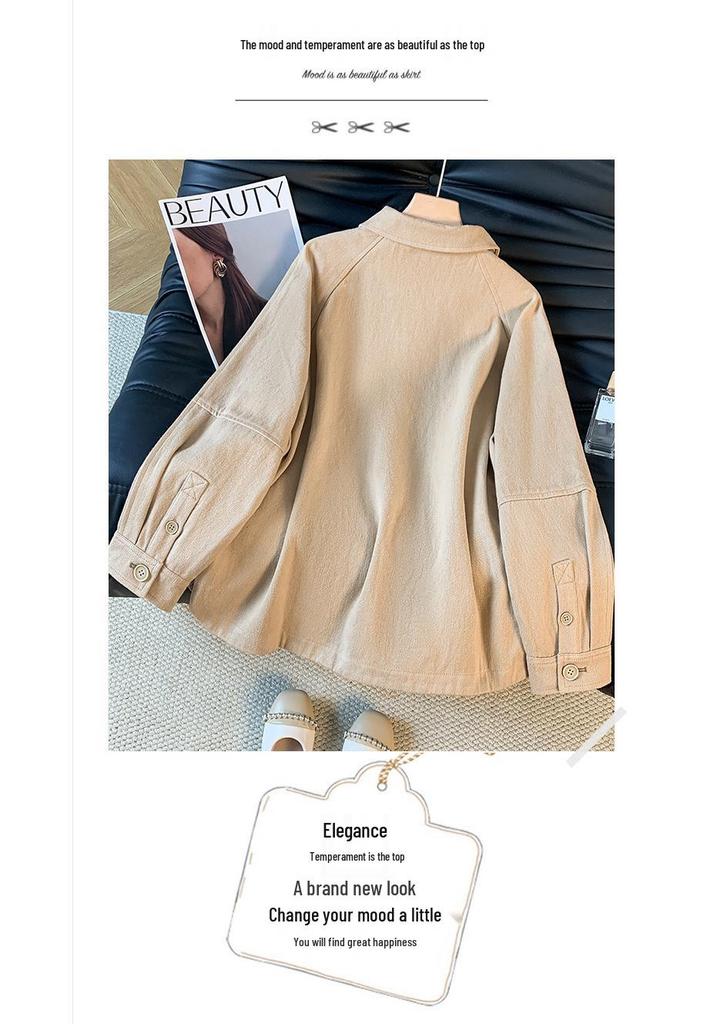 High-End Women's Twill Cotton Jacket with Fruit Enzyme Wash - 2026 Autumn Collection