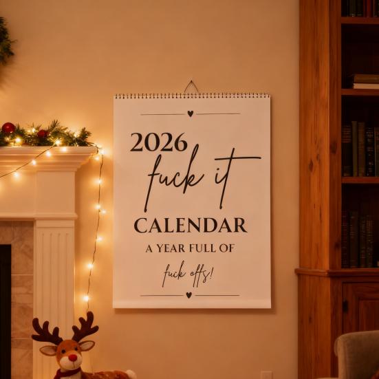 2026 Wandkalender Ein Jahr ungefilterten Badass-Designs Heim-Büro-Schreibtischkalender Funktionelles Layout Kalender