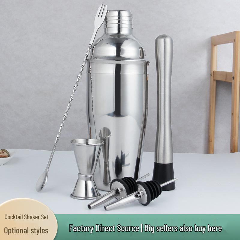 Stainless Steel Bartender Set: Boston Shaker & Cocktail Tools