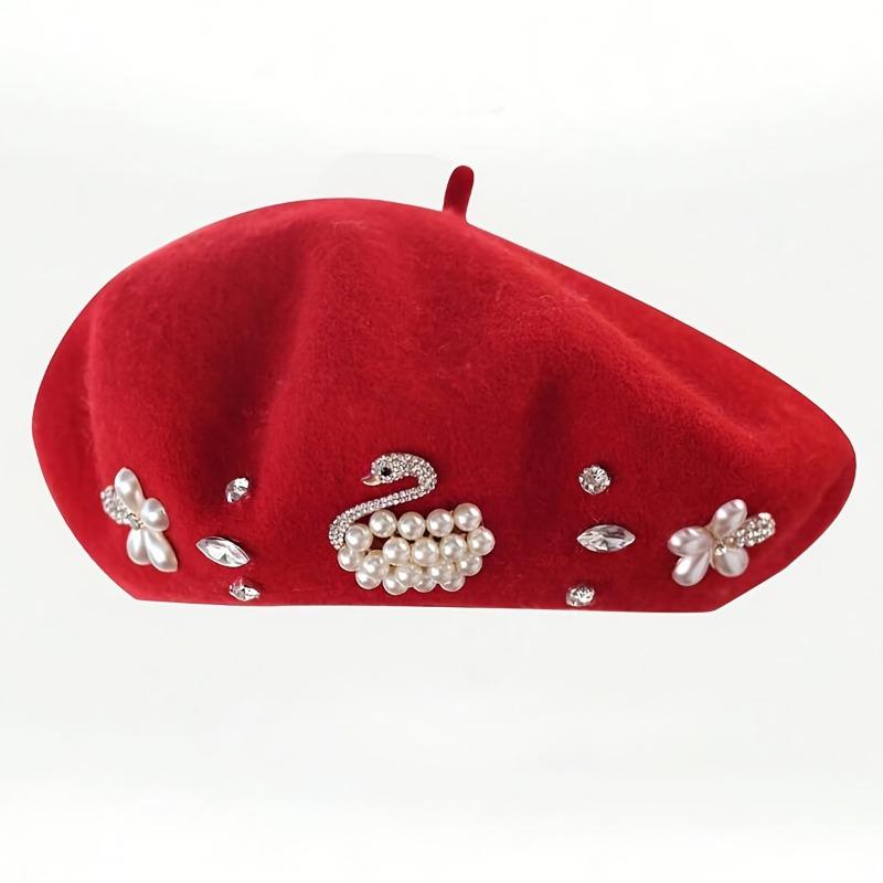 Women French Style Wool Beret Autumn Winter Versatile Painter Hat