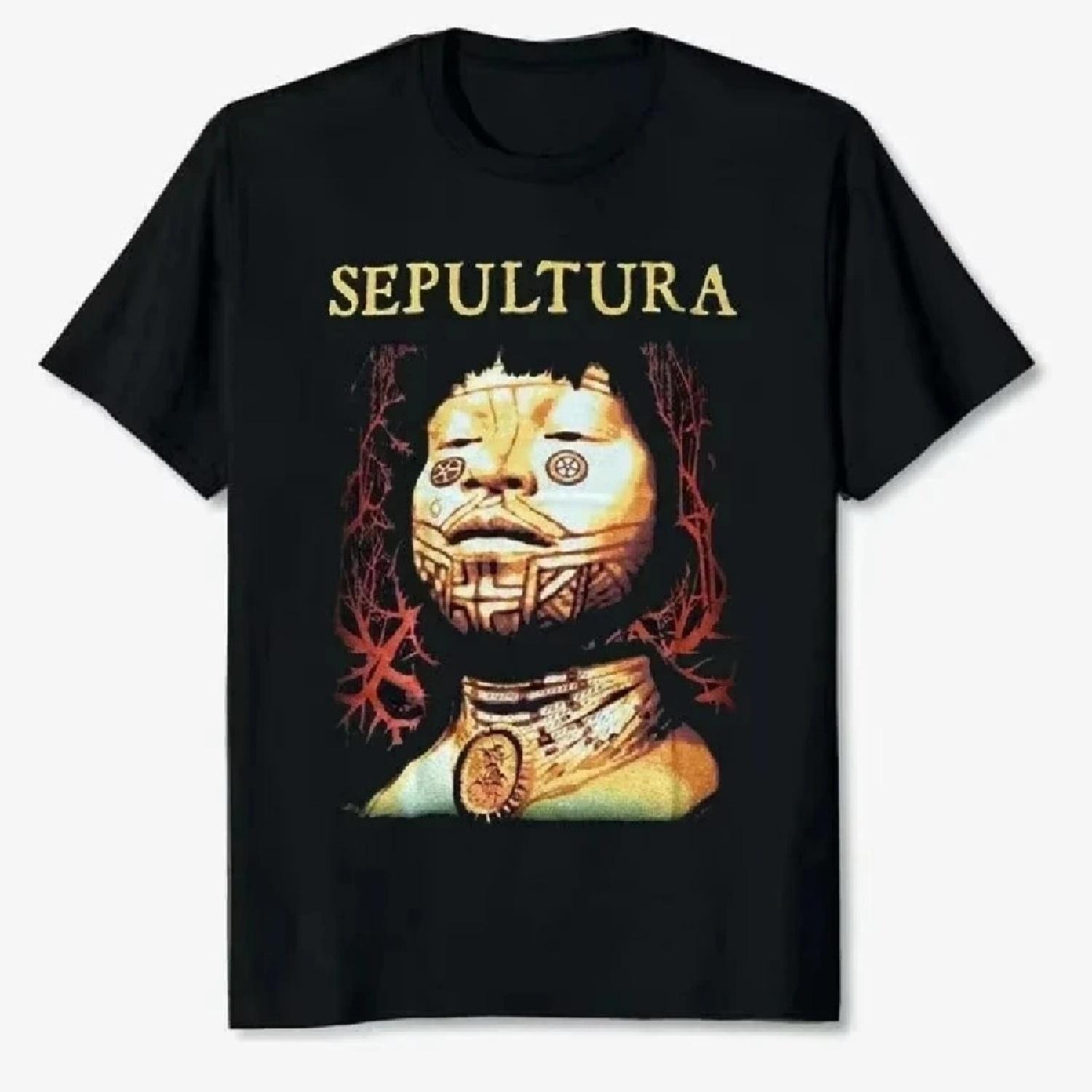 

2025 Vintage Men s T Shirt Cotton SEPULTURA ROOTS 30 YEARS METAL CAVALERA Printed T-shirt for Men Clothing Hip Hop Short Sleeve XXXXXL чорний